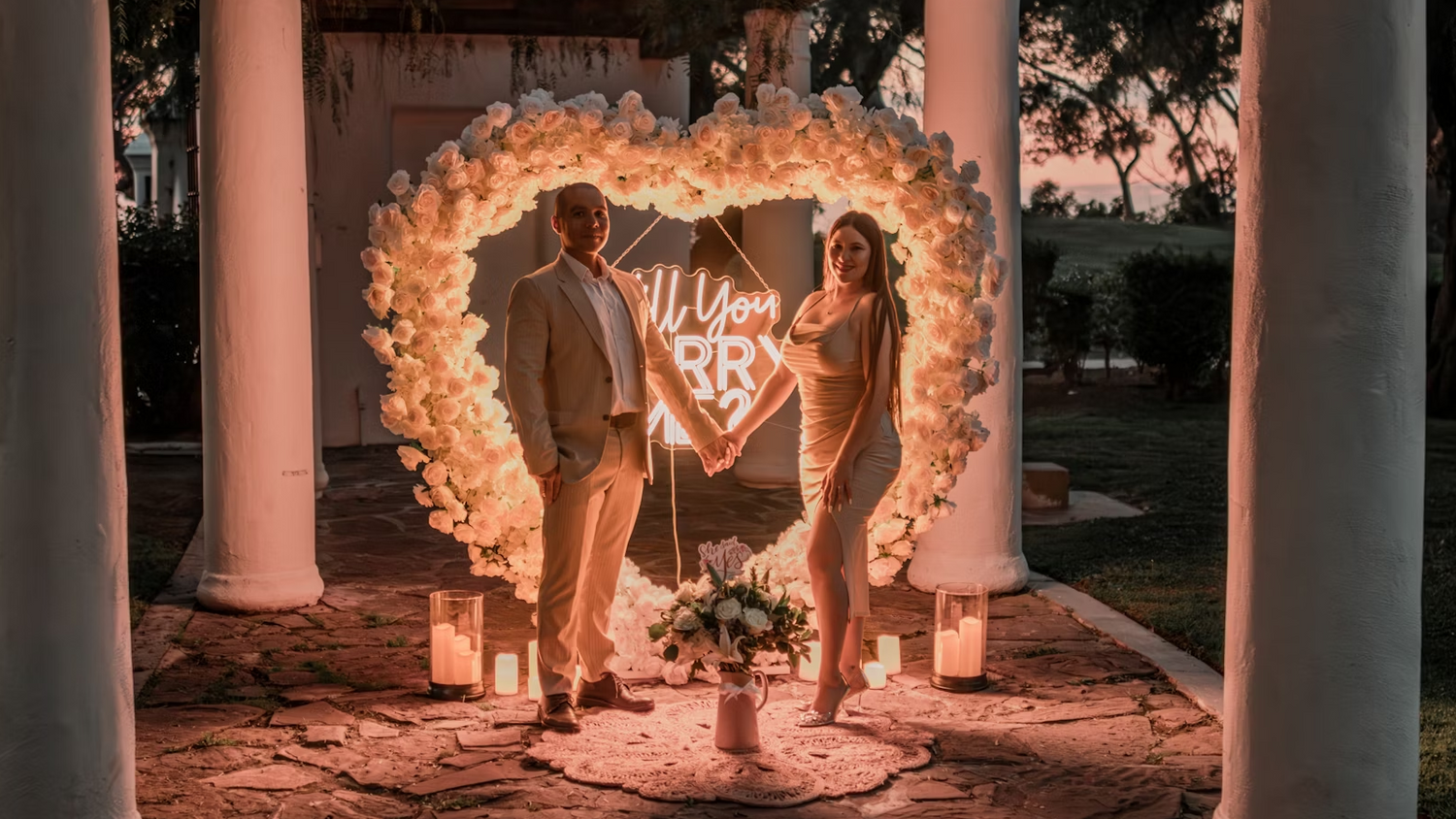 hang a wedding neon sign