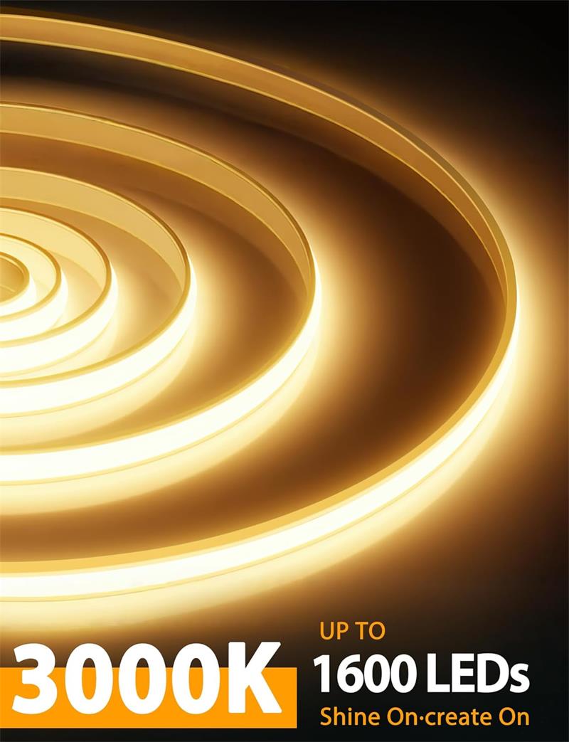 5M Warm White COB LED Strip Light Set