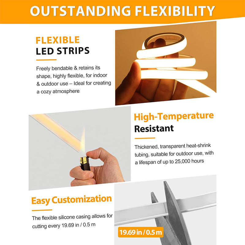 120V COB LED Strip Lights Plug-in