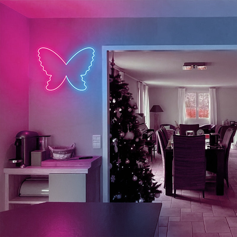 Bicolor Butterfly Neon Sign for Living Room