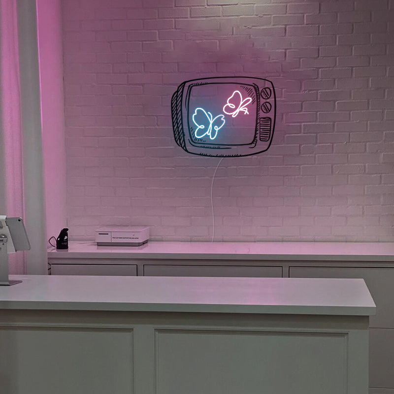 Butterfly TV Neon Sign for room