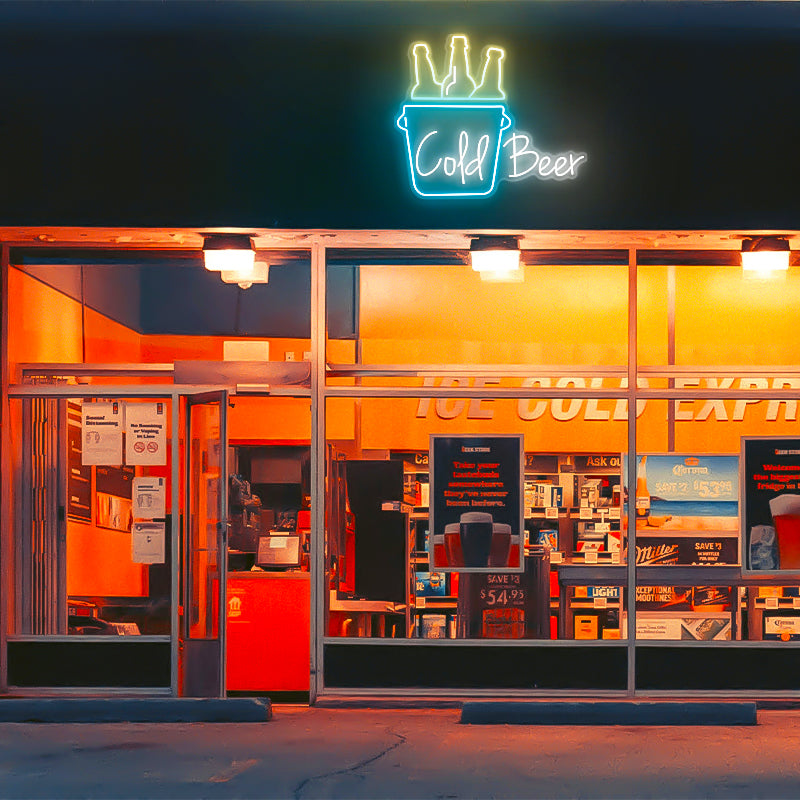 Cold Beer Neon Bar Sign