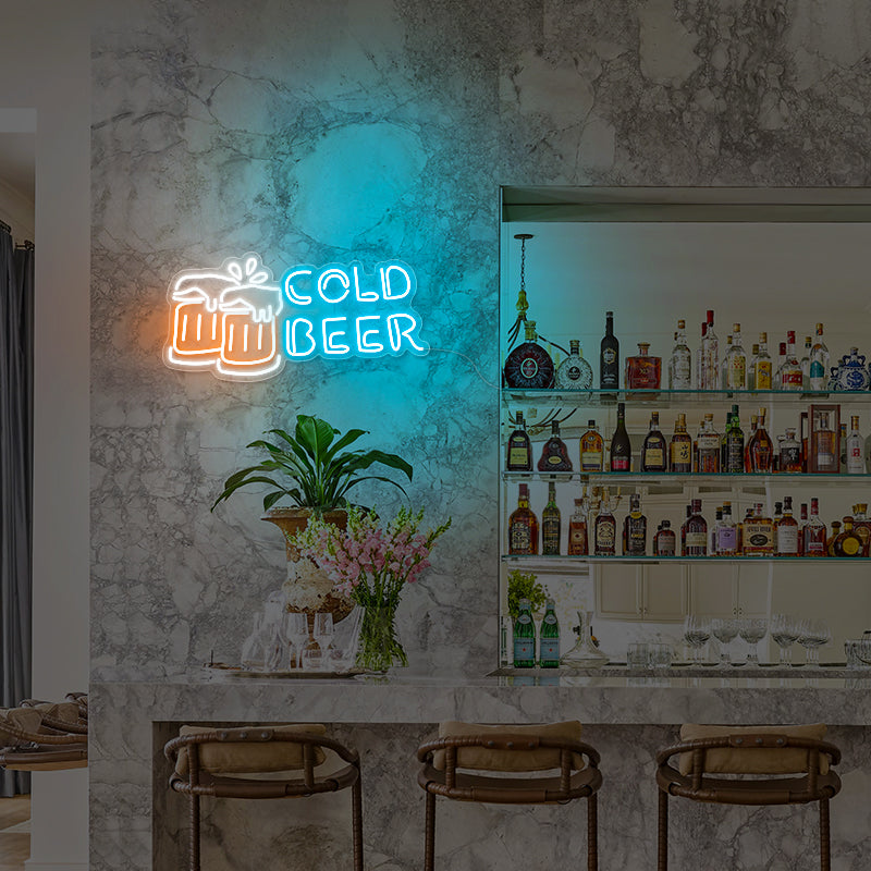 Cold Beer Mug Neon Light Sign