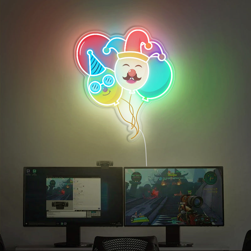 Barevný balón neonový nápis