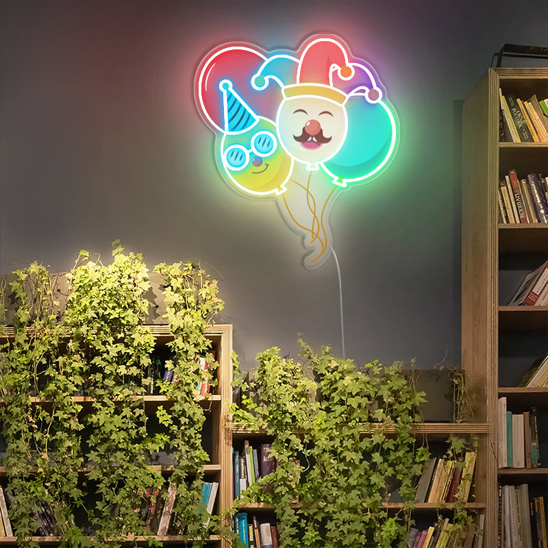 Barevný balón neonový nápis