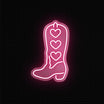 cowboy boot neon sign