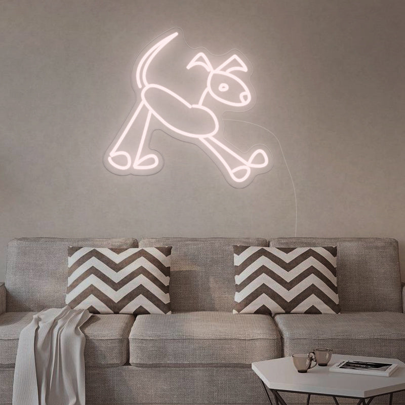 Dog Line Art Neon Light For Living Room