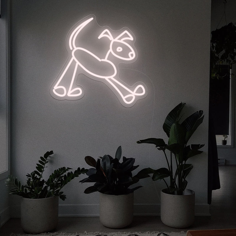 Dog Line Art Neon Sign For Wall Decor