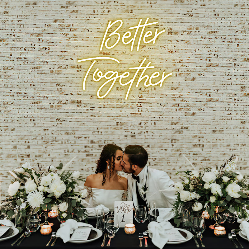 “Better Together” wedding neon sign-Yellow