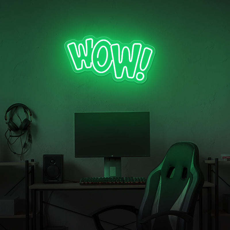 WOW Neon Sign For Game Room