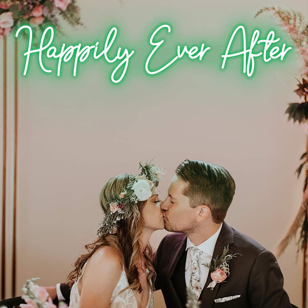 Green Happily Ever After Neon Sign