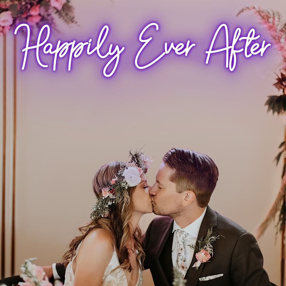 Purple Happily Ever After Neon Sign