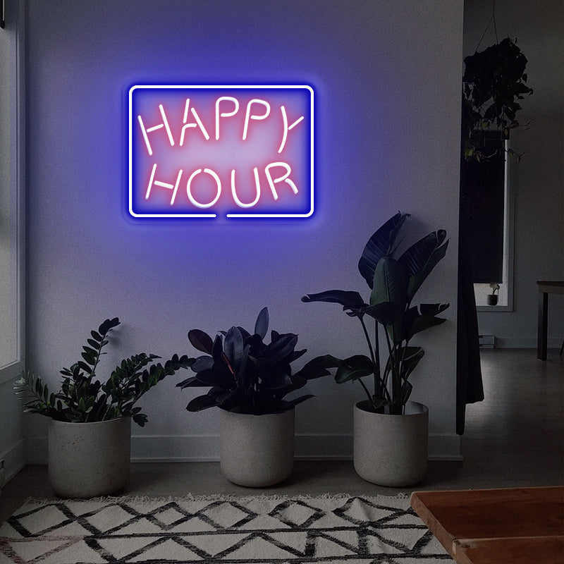 Happy Hour Neon Sign for Living room