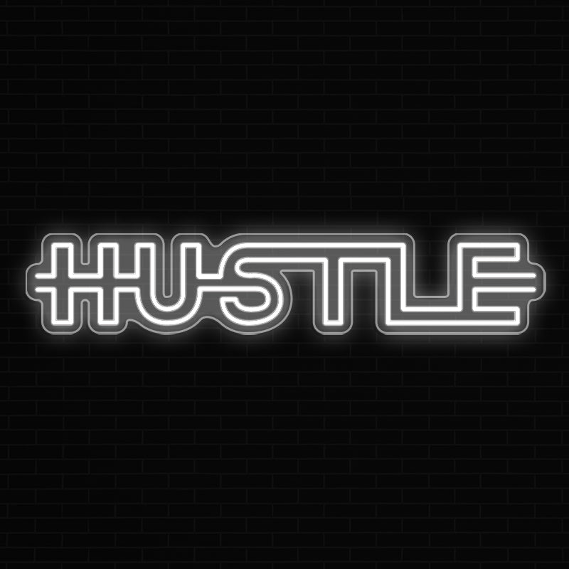 Hustle Neon Sign For Workspace