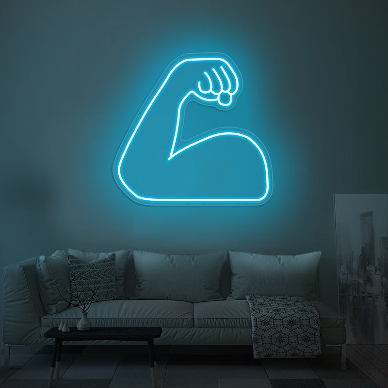 strong emoji neon light