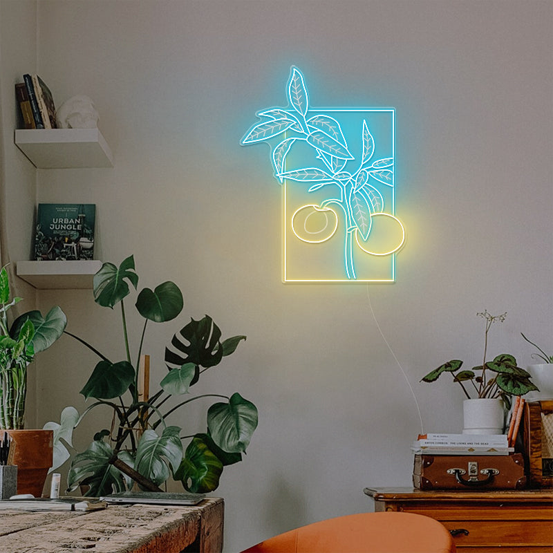 June Plum Art Neon Sign For Wall