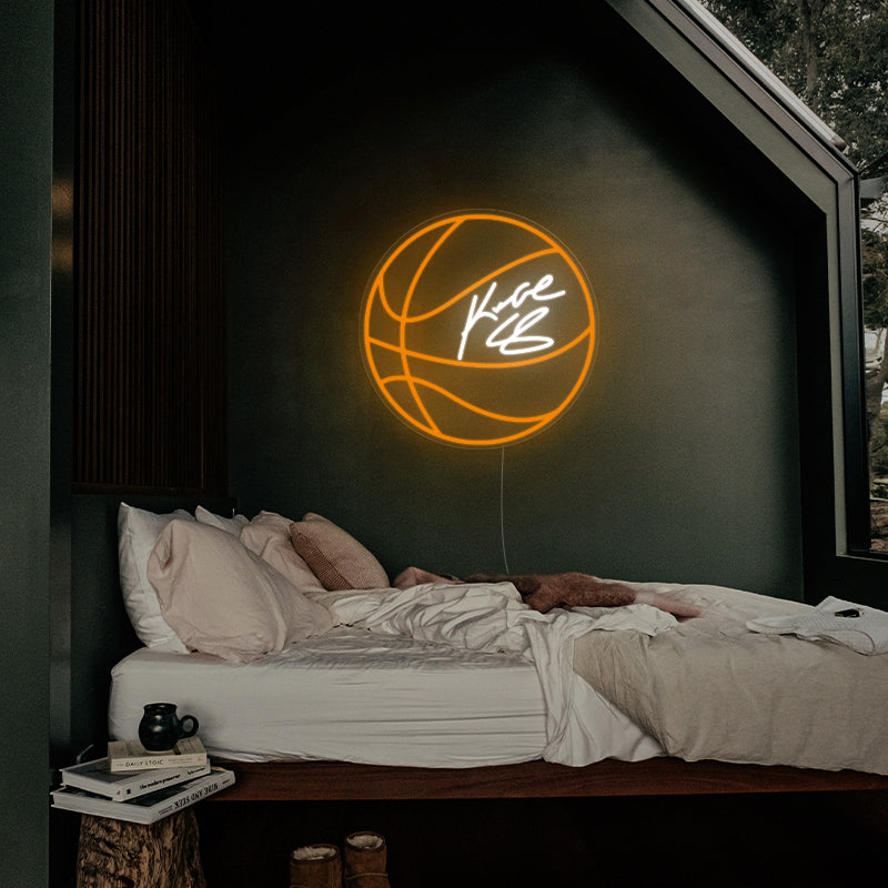 Kobe Bryant Signed Basketball Neon Sign