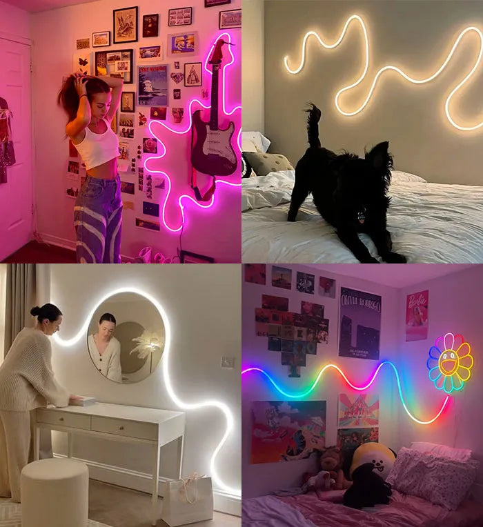 use different LED neon strips for rooms