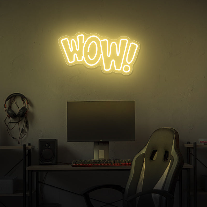 WOW Neon Sign For Game Room