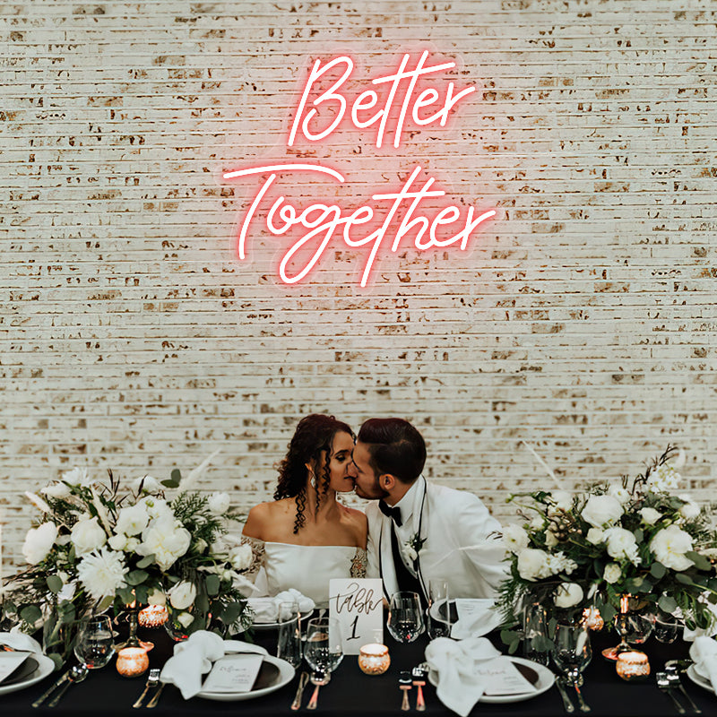 “Better Together” wedding neon sign-Orange