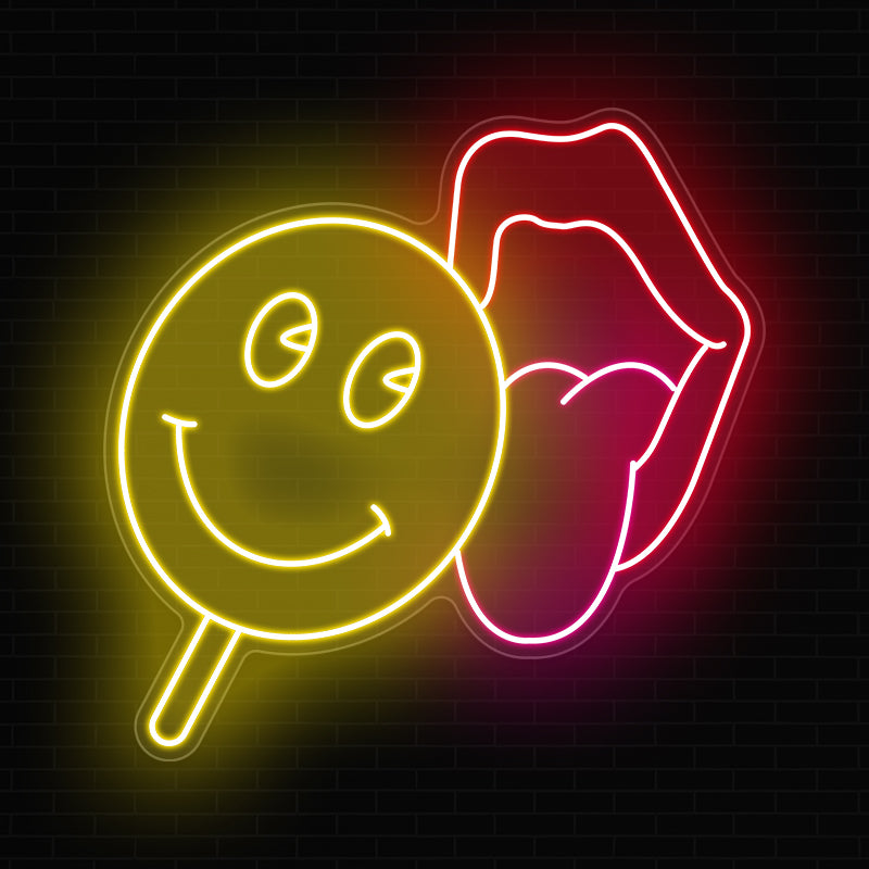 Lips Lollipop Artwork Neon Sign