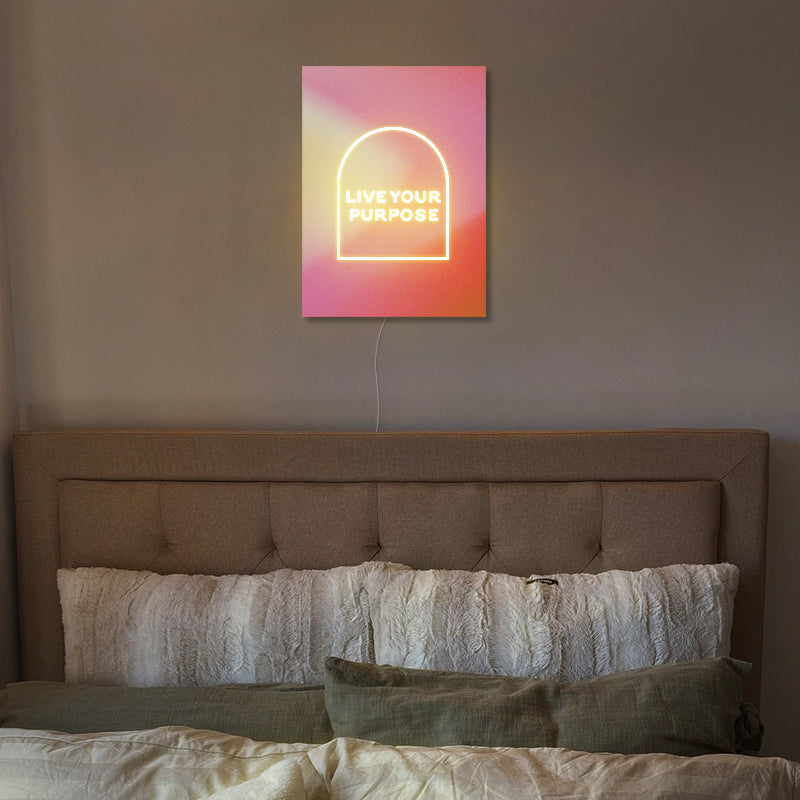 Live Your Purpose Neon Sign for modern home decor