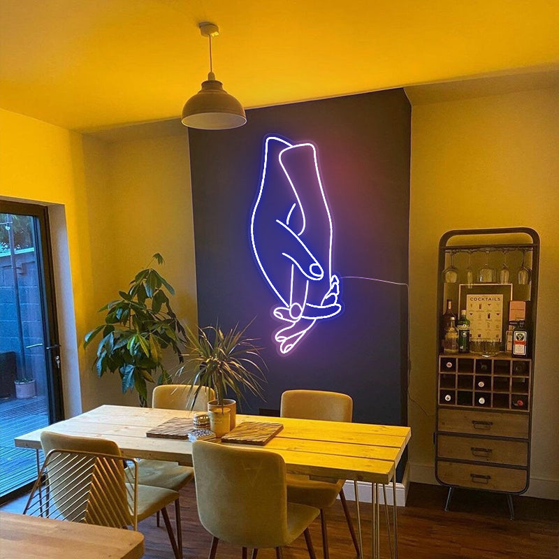 Lovers Holding Hands Neon Sign for family