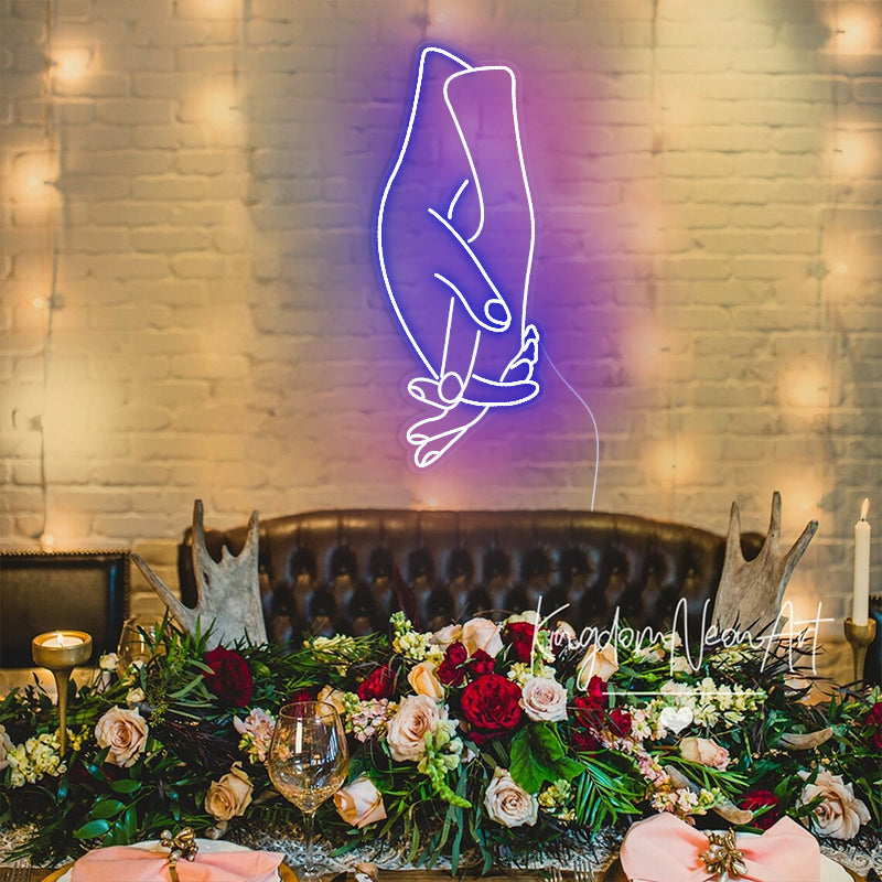 Lovers Holding Hands Neon Sign to say eternal love