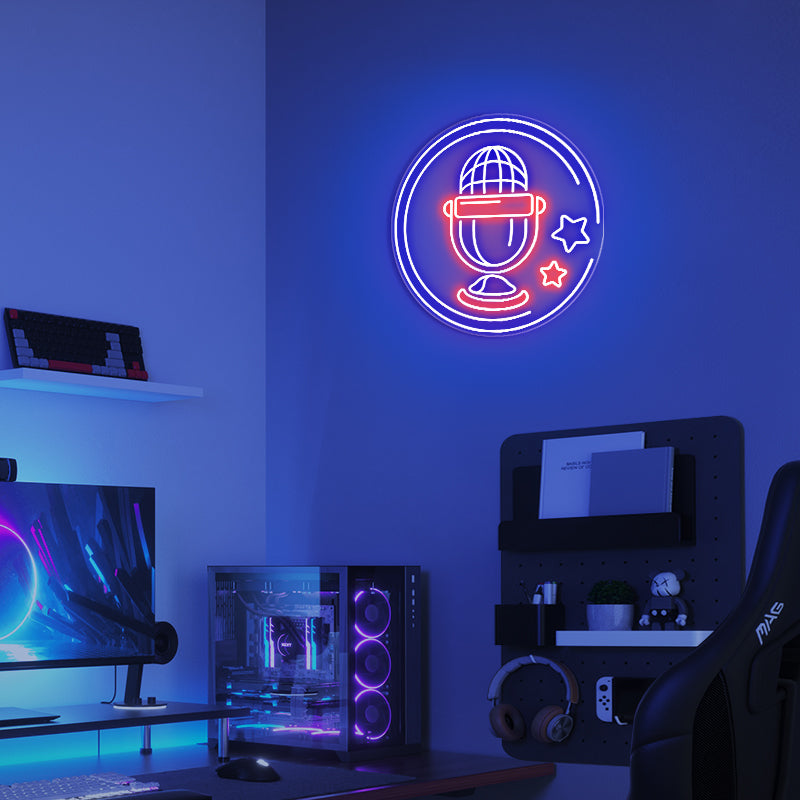 Microphone Neon Sign for room decor
