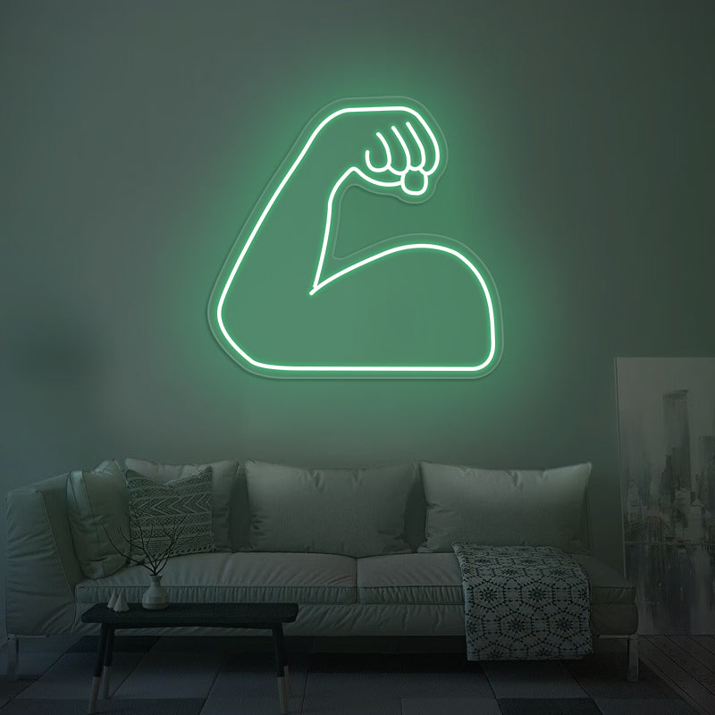 strong emoji neon sign