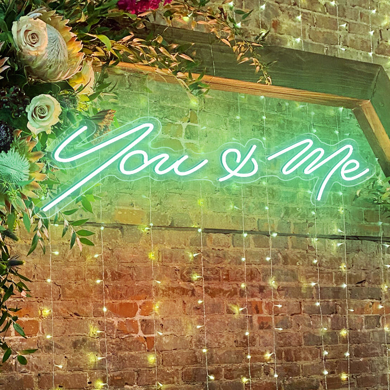 Mint You & Me Neon Sign Wedding Decor