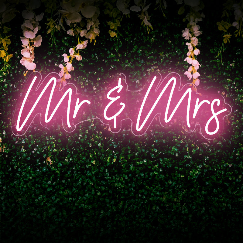 Hot Pink Mr & Mrs Neon Wedding Sign