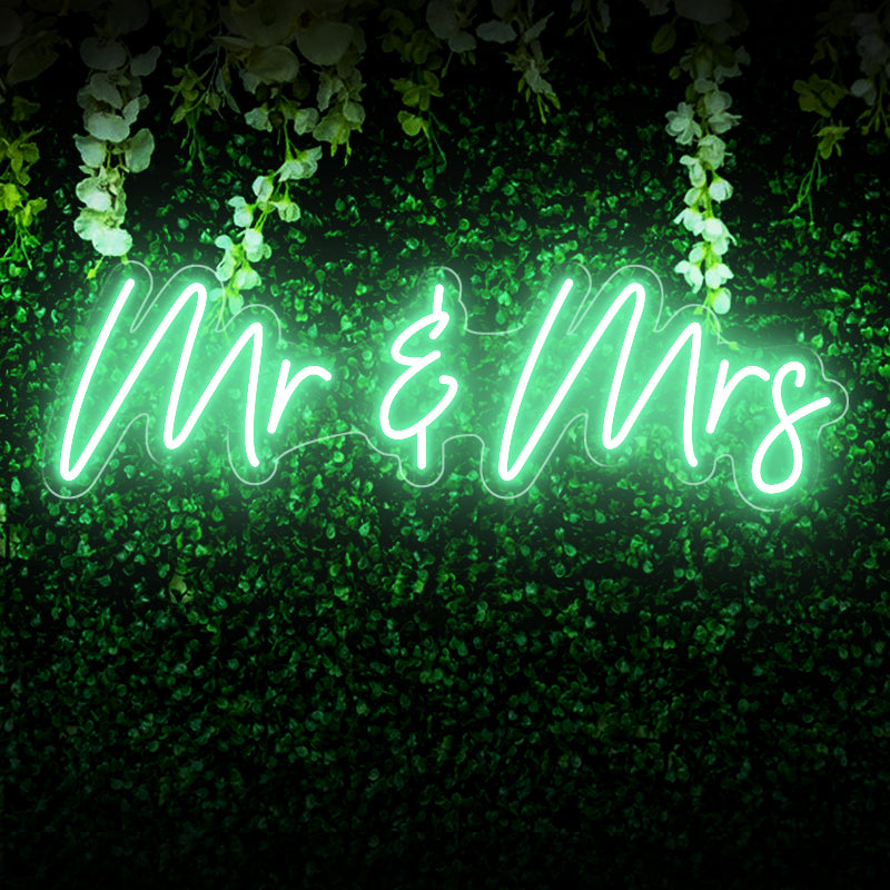 Mint Mr & Mrs Neon Wedding Sign