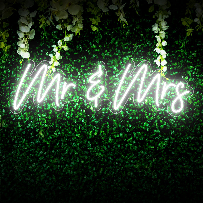 White Mr & Mrs Neon Wedding Sign