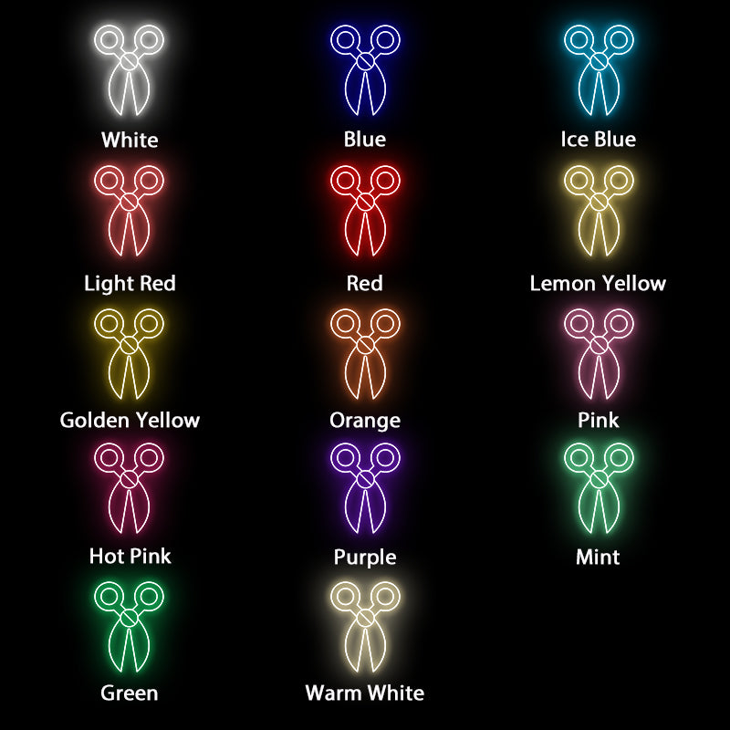 LED Scissors Neon Sign for business