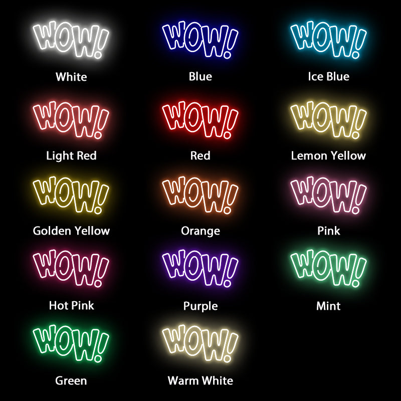 WOW Neon Sign For Game Room