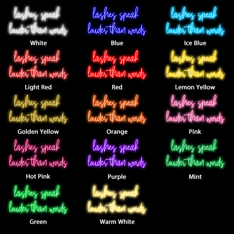 Wimpern sagen lauter als Worte Leuchtreklame