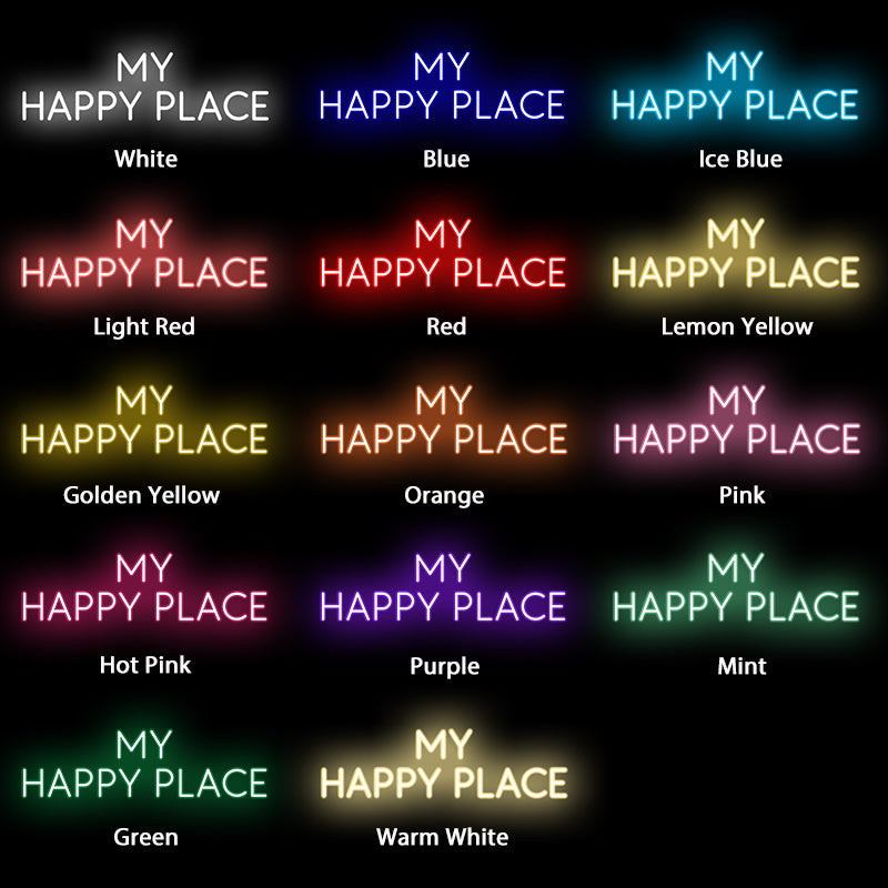 my happy place neon sign