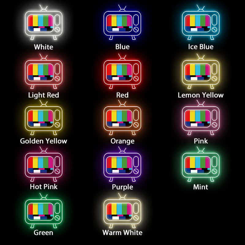 UV tisk Retro TV neonový nápis pro domácnost