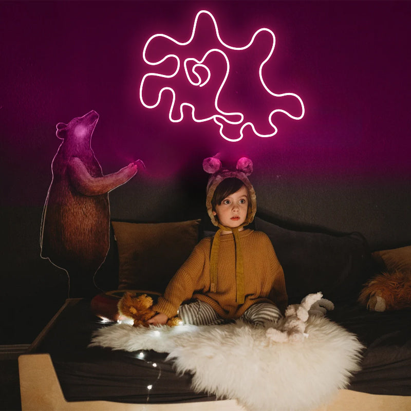 Neon Squiggle Light Sign For Man Cave