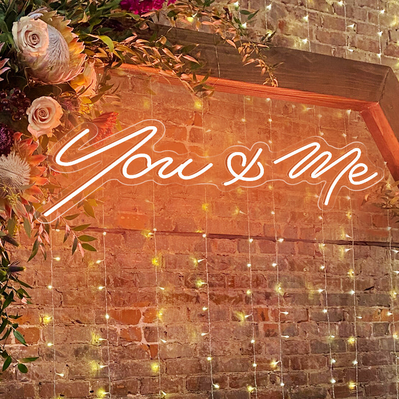 Orange You & Me Neon Sign Wedding Decor
