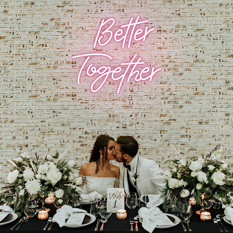 “Better Together” wedding neon sign-Pink