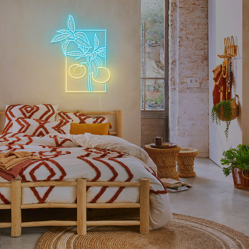 June Plum Art Neon Sign For Wall