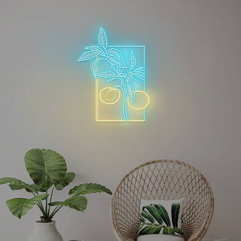 June Plum Art Neon Sign For Wall