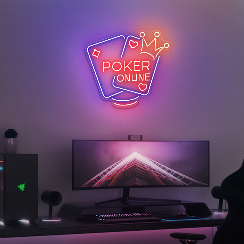 Poker Neon Sign For Game Room