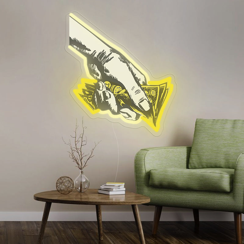 Pop Art Cash Neon Sign For Wall Decor