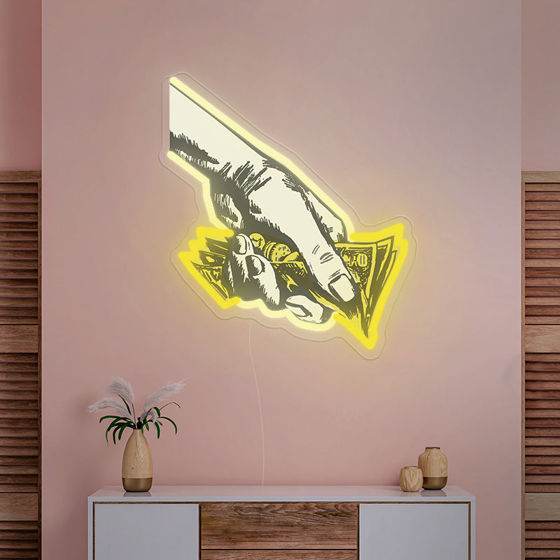 Pop Art Cash Neon Sign For Wall Decor