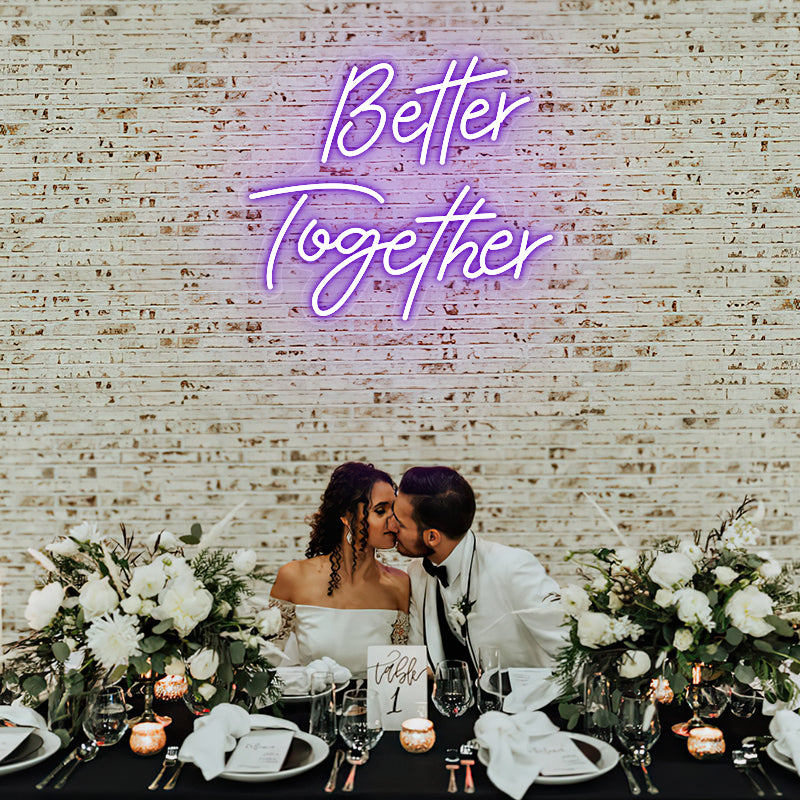 “Better Together” wedding neon sign-Purple