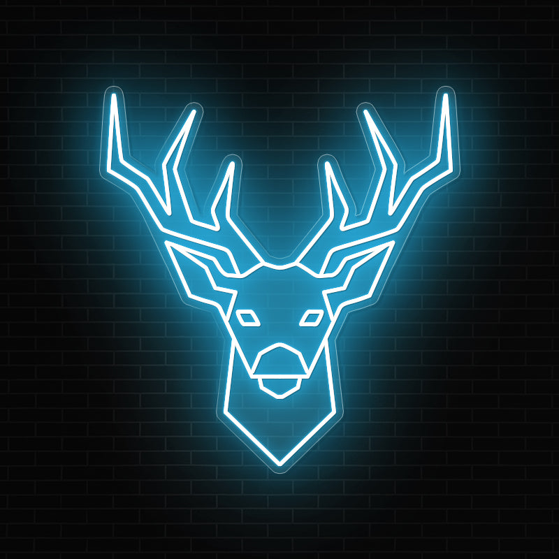 Reindeer Head Christmas Neon Sign