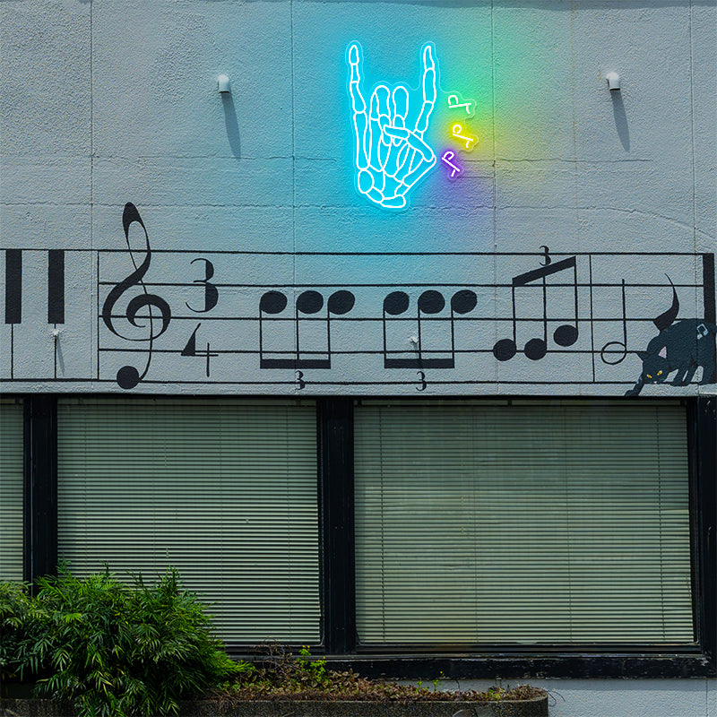 Rock & Roll Hand Neon Sign
